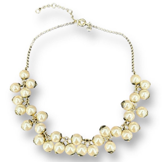 J. Crew Statement Necklace Faux Pearl Beaded Chun… - image 1