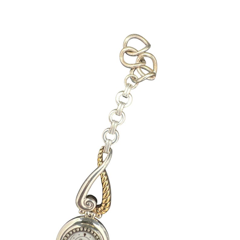 Brighton Charleston Watch Two Tone Silver Gold Scroll Bracelet Toggle Clasp image 5