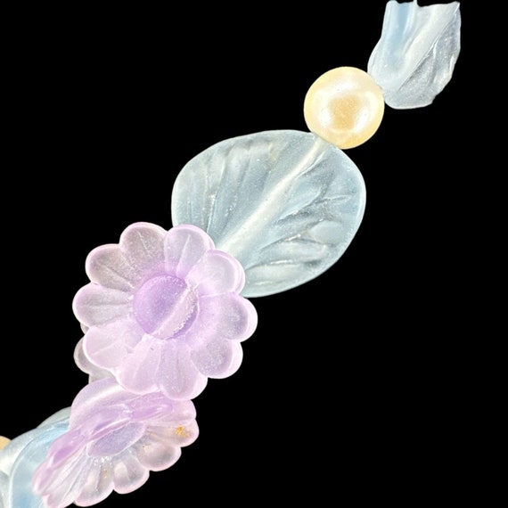 Resin Multi-Color Flower with Pearl Spacer Choker… - image 4