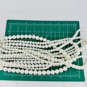 8 Strands White Faux Pearl Layered Womens Beaded Necklace zdjęcie 6