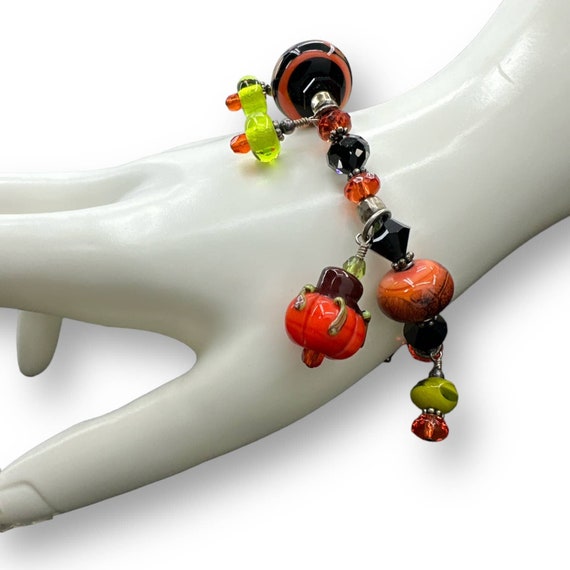 Pumpkin Glass Charm Beads Bracelet Multi-Shape St… - image 4