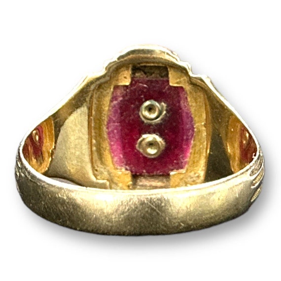 VTG 1993 Signet Class Ring 10K Yellow Gold Ruby S… - image 6