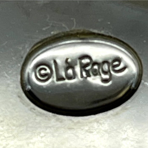 La Rage Jumbo Earrings Enamel Plastic Silver Tone… - image 4