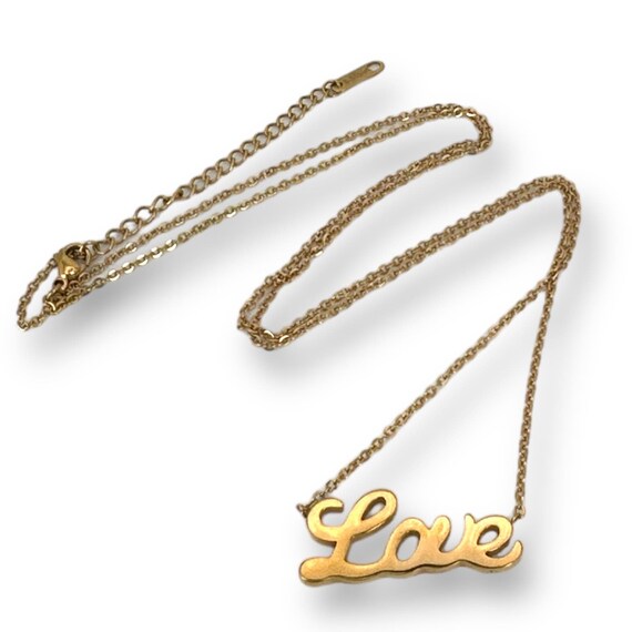 Love Link Pendant Stainless Steel Gold Color Neck… - image 1