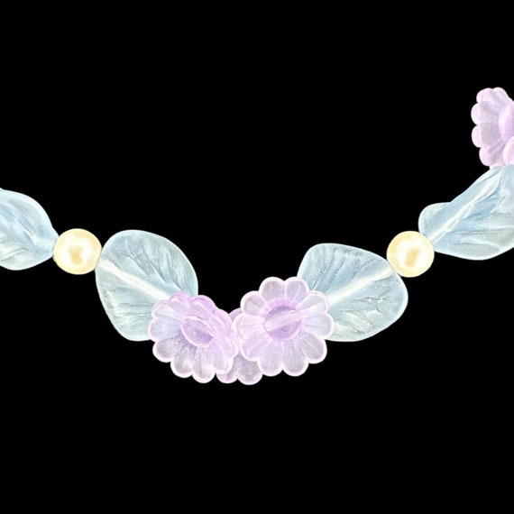 Resin Multi-Color Flower with Pearl Spacer Choker… - image 3