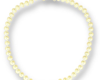 Tommy Hilfiger White Faux Pearl Knotted in between Beaded Womens Necklace 15"