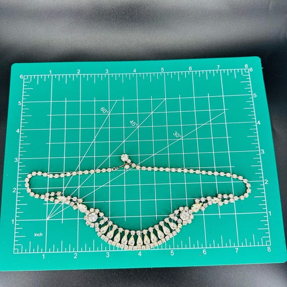 Kramer Rhinestone Statement Necklace Clear Rhines… - image 9