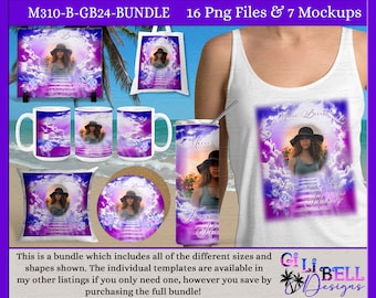 Forever in our heart, FLOWER, digital memorial photo design Heavenly Stairs, clouds, doves & faded center for your photo Sublimation png mug