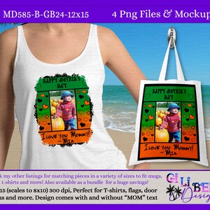 Bright and Cheerful design in Orange and green with hearts, digital design PHOTO template download, Sublimation png T-shirt, tote bag, flag