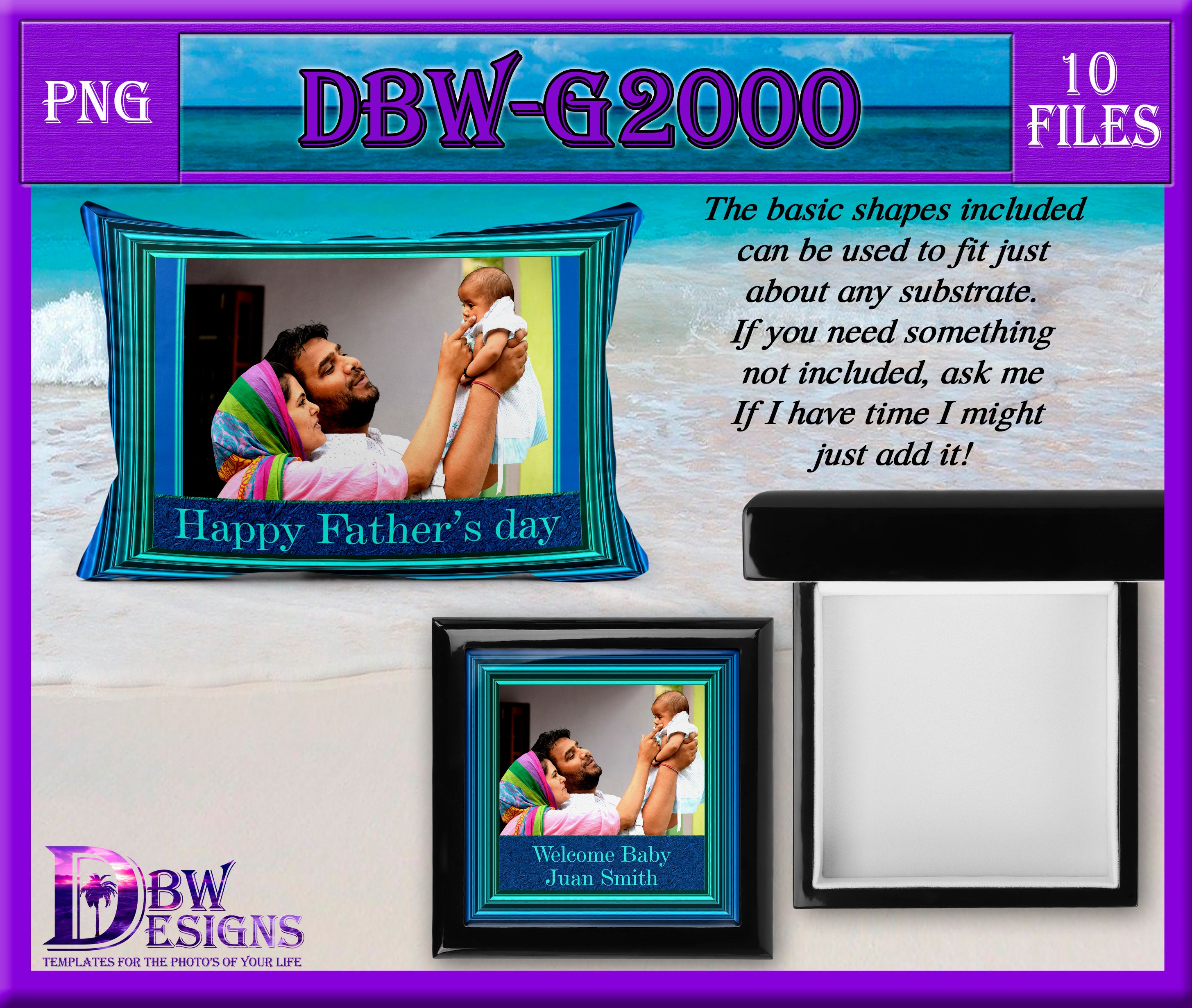 Father's Day Photo Template DIGITAL Design Elegant Frame | Etsy