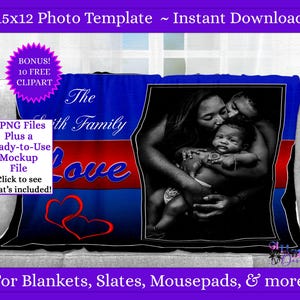 Red and Blue Love PNG Design – Photo Romantic Template with Heart Graphics for Ceramic tiles and Blankets Instant Download Everyday moments