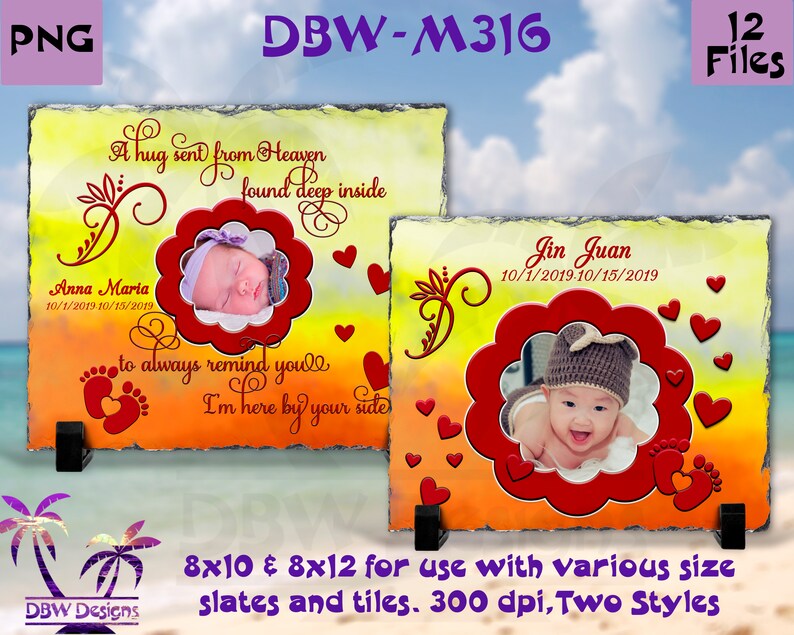 Baby Footprints Memorial Frame Photo Border Template Digital Etsy