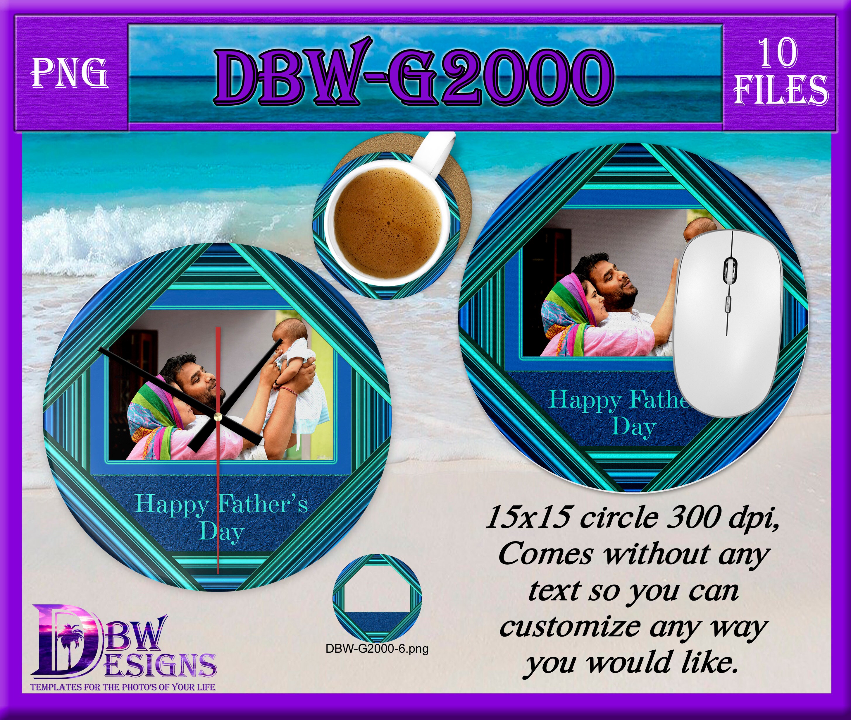 Father's Day Photo Template DIGITAL Design Elegant Frame | Etsy