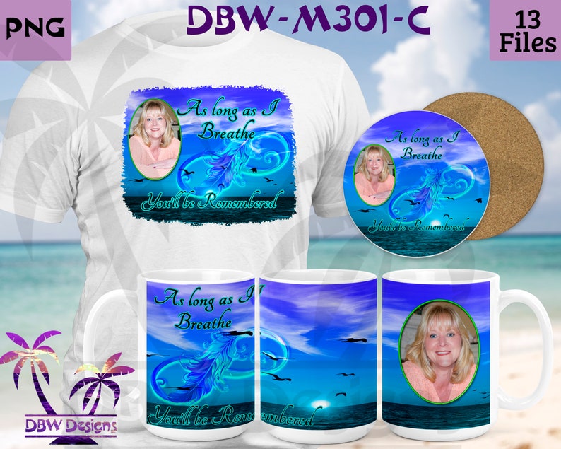 As long as I breathe #3 Infinity Rainbow Feather Memorial digital design 13 files Feathers Birds doves Sublimation Png