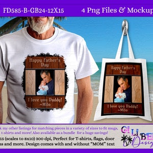 Wood Grain Elegant Photo Template digital design Download, Sublimation PNG, T-shirt, Flag, Tote, Pillow, Gift for Dad Father Birthday Classy