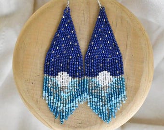 Interstellar - Native Beaded Earrings Inspired by the Moon, Stars & Ocean - Handmade by Mexican Artisans - Mother Sierra