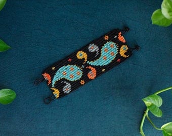 Paisley - Retro-Style Beaded Bracelet - Handmade by Mexican Artisans - Mother Sierra