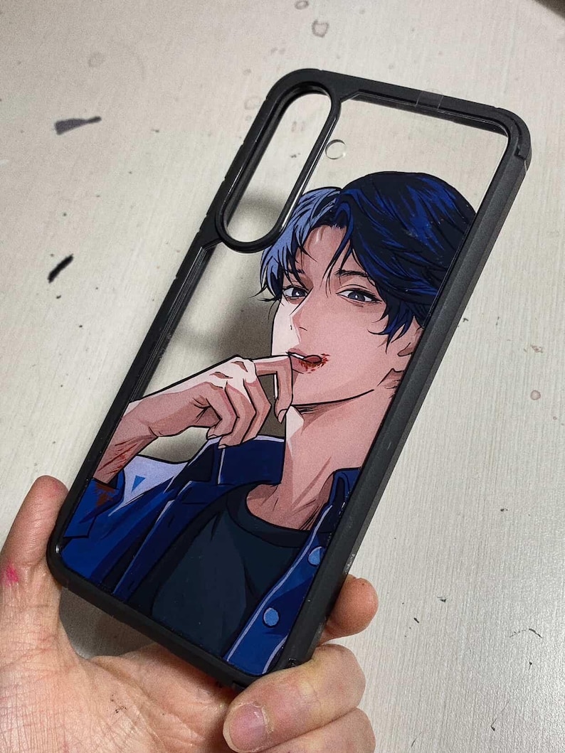 Custodia per telefono dipinta a mano personalizzata con personaggio 2D, anime, manhwa, cartone animato, regalo immagine 5