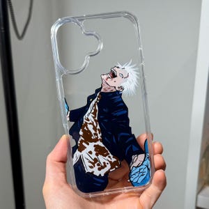Custodia per telefono dipinta a mano personalizzata con personaggio 2D, anime, manhwa, cartone animato, regalo immagine 6