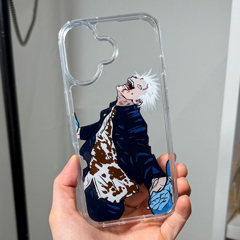 Custodia per telefono dipinta a mano personalizzata con personaggio 2D, anime, manhwa, cartone animato, regalo immagine 6