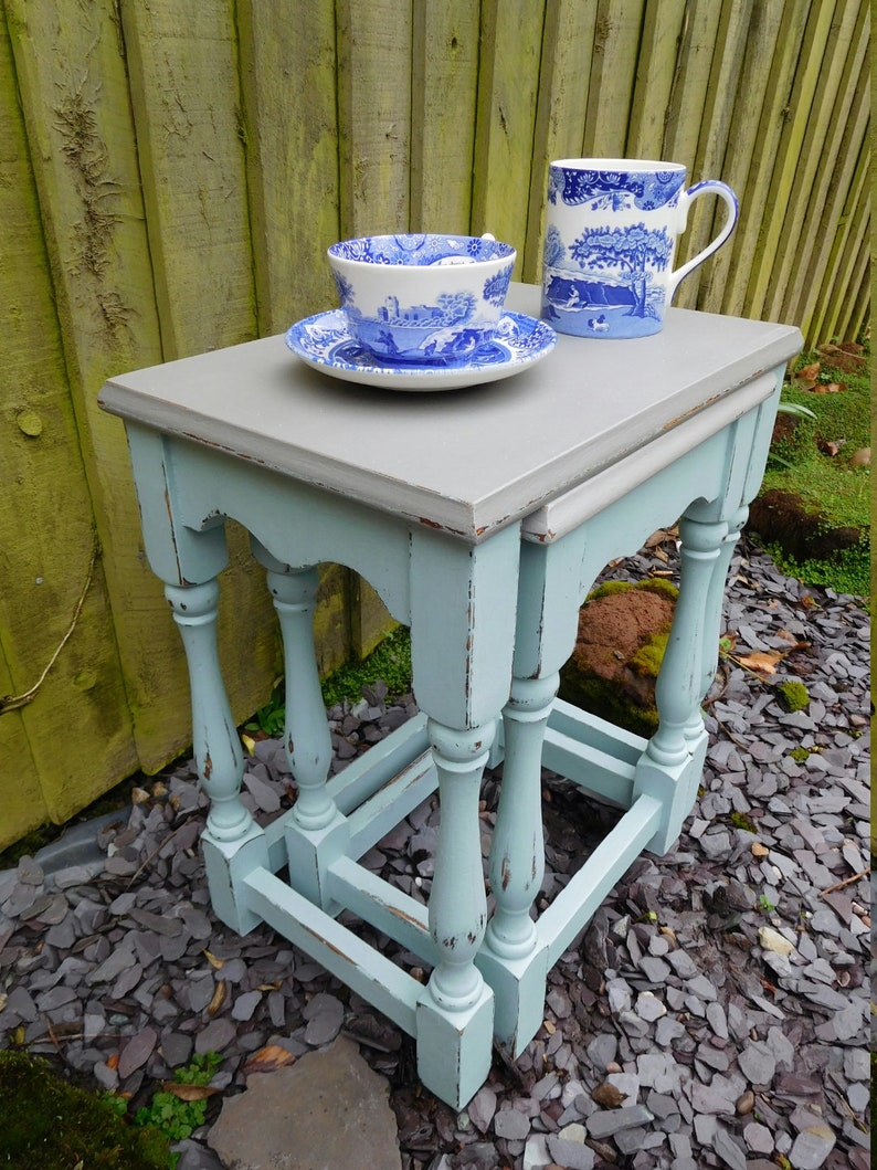 Farmhouse 'Shabby Chic' Nest of Tables Farrow & Ball | Etsy