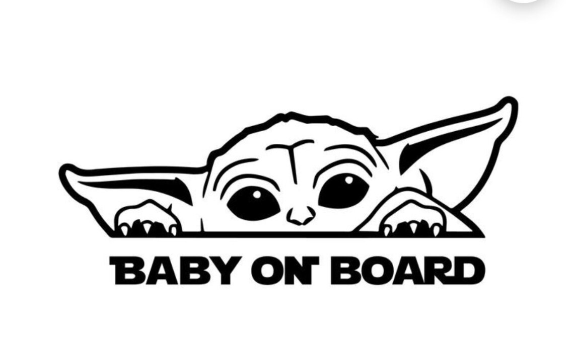 Baby Yoda Onboard Car Decal Etsy