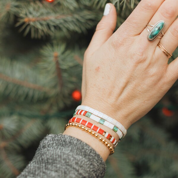 Custom Tila Bead Bracelet | Bracelet Stack | Christmas Bracelet | Stocking Stuffer girls | Christmas Gift | Tila Beads