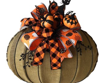 Halloween Pumpkin Wreath, Pumpkin decor, Halloween Pumpkin Wreath for front door, Pumpkin Wreath