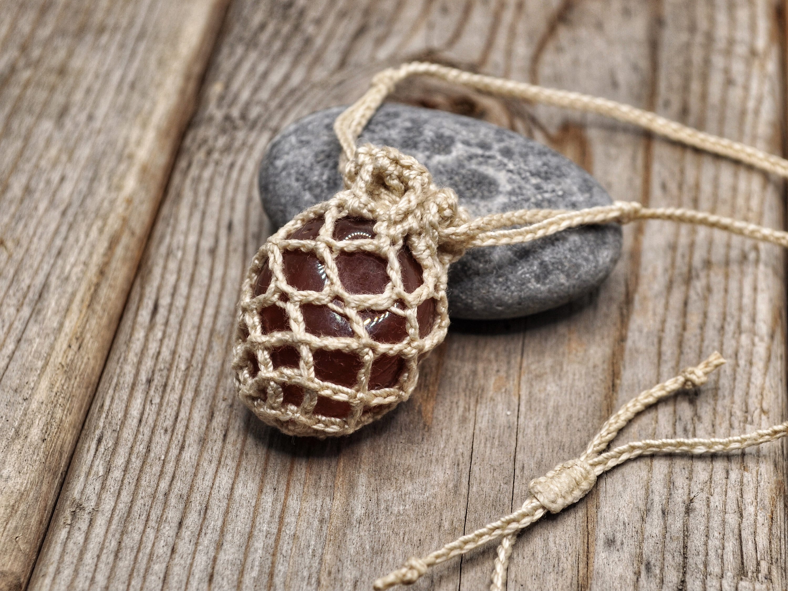 Diy Macrame Necklace Crystal Holder Necklace Crochet Stone
