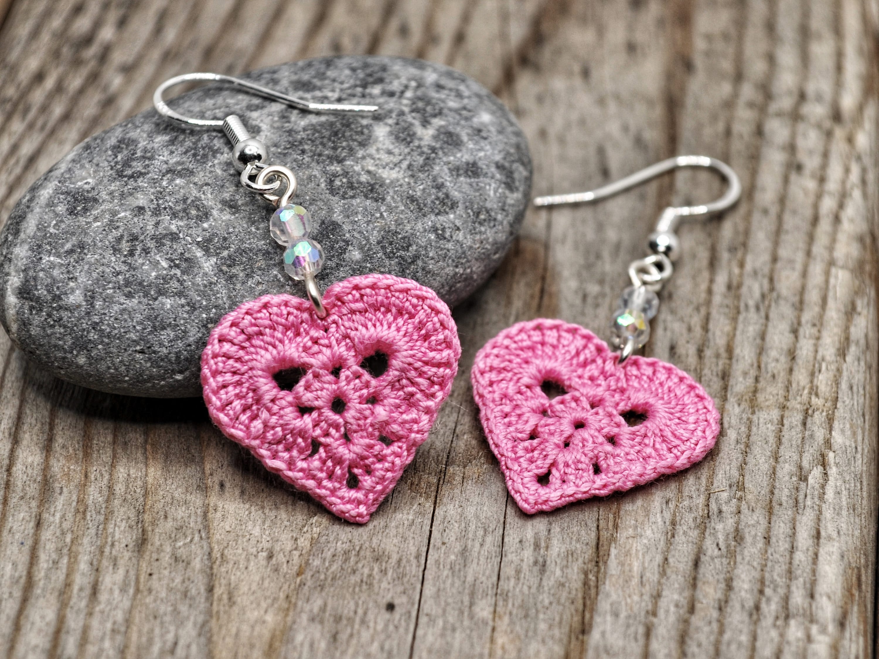 Tiny Heart Earrings, Lace Heart Earrings, Heart Aesthetic Earrings