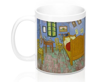 The Bedroom by Vincent van Gogh (artsy coffee mug white ceramic coffee cup)