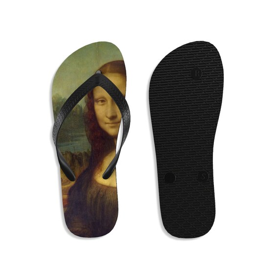 Mona Lisa by Leonardo Da Vinci unisex Flip flops Summer Sandals Etsy