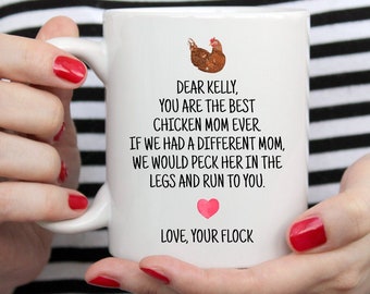Custom chicken mug, chicken mom gift, cute birthday gift, homestead mug, chicken coffee mug, chicken lady mug, backyard farmer gift,farm mug