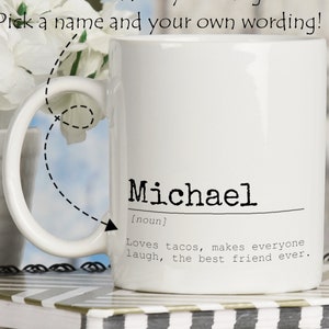 Funny Husband Gift, Name Definition Boyfriend Gift Idea For Birthday Or Anniversary, Custom Wording Coffee Mug, Father&#39;S Day Gift Idea
