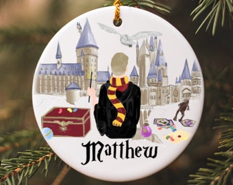 Custom Wizard Ornament, Personalized Christmas Gift For Him, Magical Ornament, Gift For Husband, Boyfriend Name Ornament, Magic Brother Gift