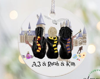 Custom Witches Ornament, Personalized Christmas Gift For Besties, Magical Ornament, Gift For Best Friends, Personalized Name Ornament