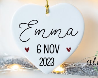 Custom Baby Birthday Christmas Ornament, Custom Baby Name Ornament, Baby Welcome Gift, Baby'S First Christmas Gift, Baby Name Keepsake