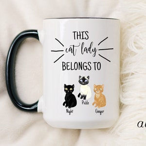 Custom Cat Mug, Cat Mom Gift, Cute Birthday Gift, Cat Lover Mug, Cat Coffee Mug, Cat Lady Mug, Cat Owner Gift, Cat Name Mug, Cat Lady Gifts