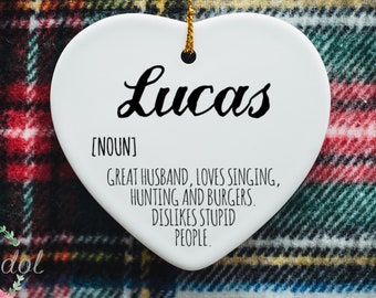 Name Definition Christmas Ornament, Boyfriend Christmas Ornament, Christmas Gift For Husband, Funny Christmas Ornament, Funny Boyfriend Gift