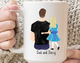 Custom Father Daughter Mug, Custom Name Father Mug, Best Dad Ever Mug, Best Daddy Ever Mug, Gift For Dad, Christmas Gift For Dad