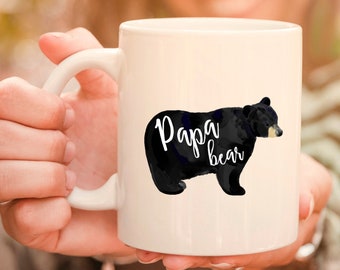 Taza de Papá Oso. Taza del Día del Padre. Regalo para anunciar un bebé. Regalo para el futuro papá. Regalo para papá primerizo. Taza para revelar el embarazo. Taza para baby shower. Taza bonita.
