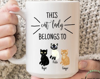 Cat Mom Mug, Cat Lady Gift, Custom Cat Gift, Cute Birthday Gift, Cat Coffee Mug, Cat Lady Mug, Cat Owner Gift, Cat Name Mug, Cat Lady Gifts