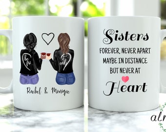 Custom Best Friends Mug, Pick Your Hair Color Etc, Personalized Coffee Mug ,Best Friend Name Mug, Best Friend Gift, Friendship Mug, Bff Mug