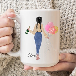 Custom 21st Birthday Mug, 15oz Colorful Mug, Personalized Coffee Mug, Custom Birthday Gift For 21 Year Old, Funny Birthday Mug, Sweet 21st