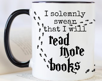 Solemnly Swear Mug, Reading Charm Mug, Book Lover Gift, Footstep Map Mug, Literary Gift, Funny Bookworm Mug, Hp Gift Mug, Bookworm Mug