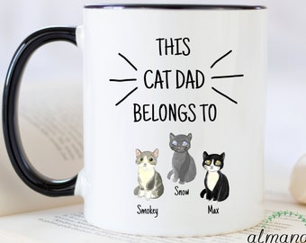 Cat Dad Gift, Custom Cat Mug, Cute Birthday Gift, Cat Lover Mug, Cat Coffee Mug, Cat Dad Mug, Cat Owner Gift, Cat Name Mug, Cat Dad Gifts