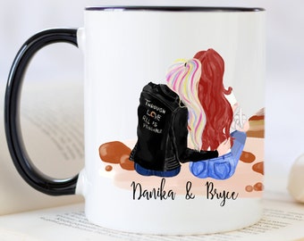 Danika And Bryce - Crescent City Mug, Fandom Gift, Bookish Mug, Sarah J. Maas Inspired Gift Mug; Bryce Quinlan, Danika Fendyr, Lehabah Mug