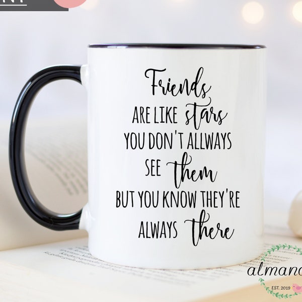 Friendship Mug, Friends Are Like Stars Coffee Mug, Long Distance Best Friend Mug, Best Friend Gift, Sisters Forever Mug