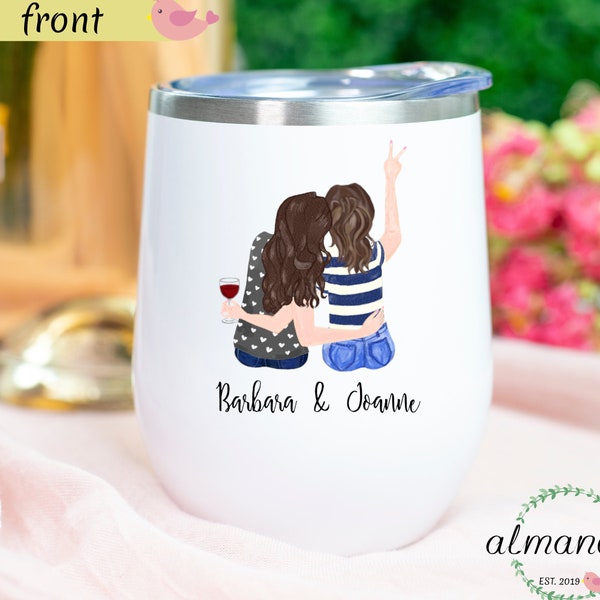 Custom You'Re My Person Wine Tumbler, Pick Your Hair Color Etc, Personalized Gift, Custom Best Friend Tumbler, Soul Sisters Wine Tumbler