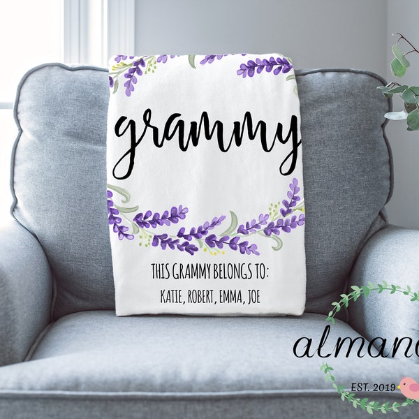 This Grammy Belongs To... Minky Blanket, Grammy Blanket, Grandkids Name Blanket, Super Soft Blanket, Gift For Grandma, Grammy Gifts